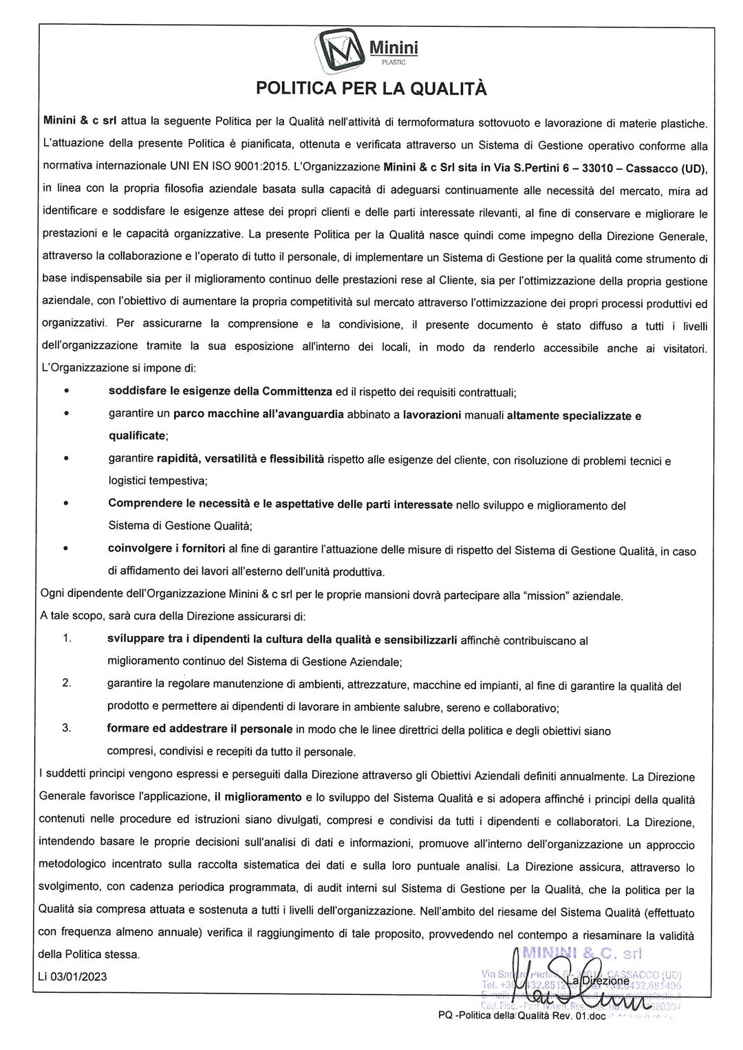 Politica della Qualità